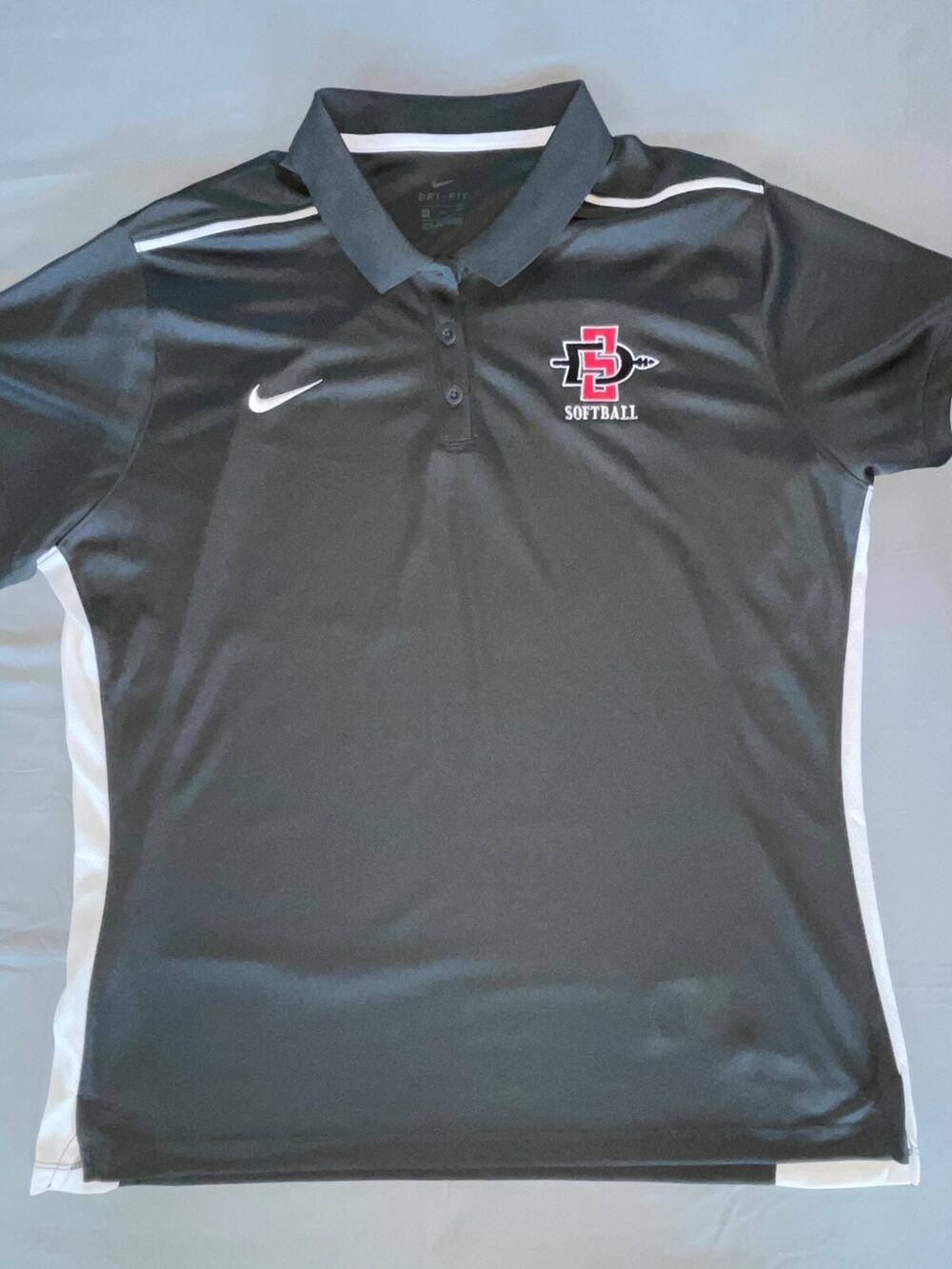 Niki Dry Fit Polo Shirt. SDSU Aztec Softball. Gray, Women's Size 2XL. MINT!!